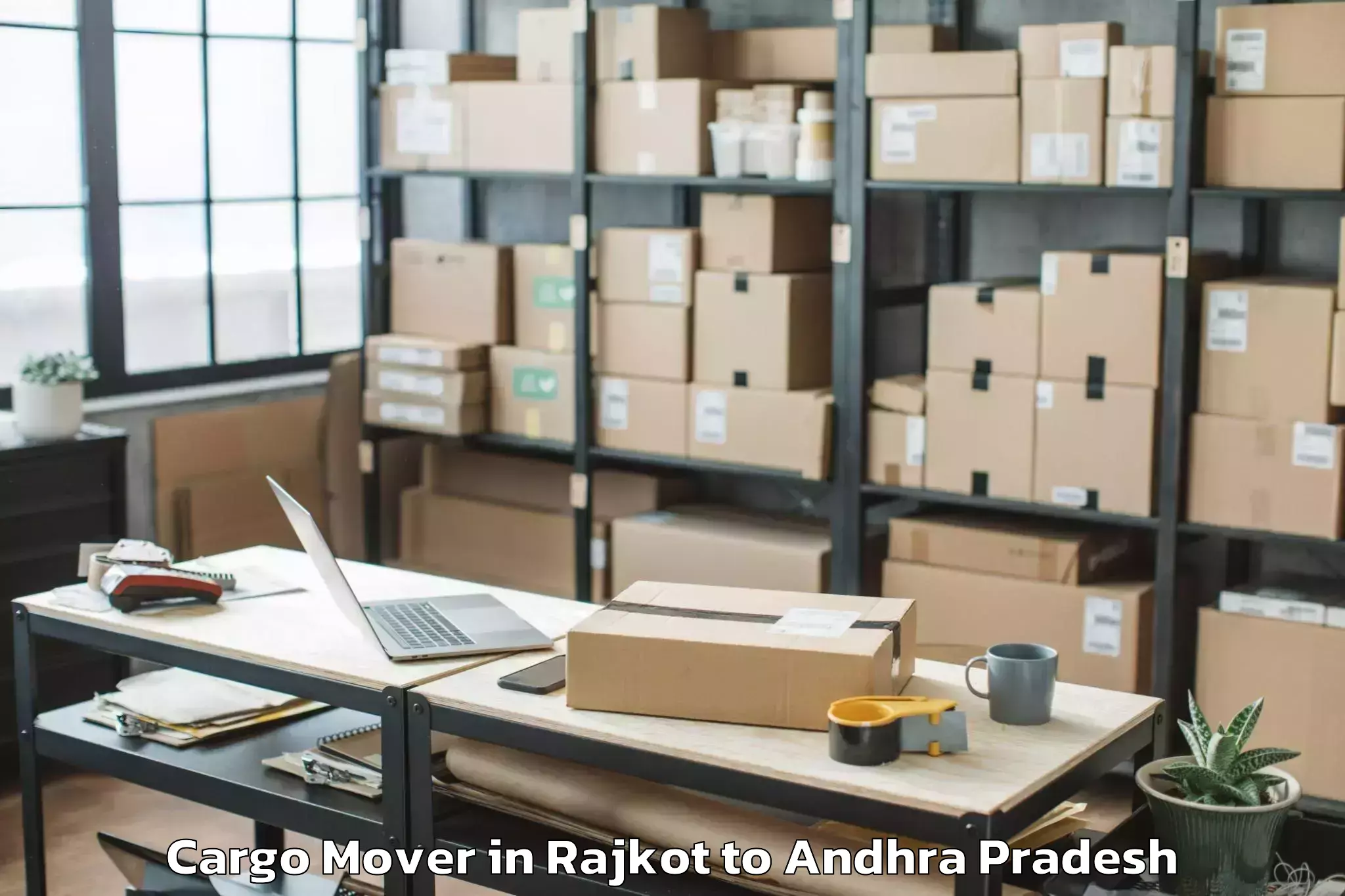 Professional Rajkot to Akividu Cargo Mover